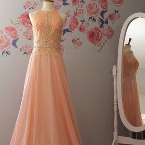 Elegant Peach Gown